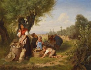 Mittagsrast Bei Der Erntearbeit