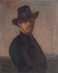 Portrait Of A Young Man, Standing In A Landscape