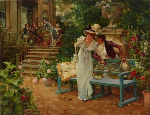 Tradgardsscen by Henry Gillard Glindoni
