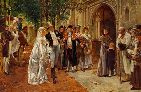 A Young Couple On The Way To Their Wedding - view 1