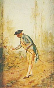 Picking A Buttonhole by Henry Gillard Glindoni