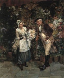 The Flower-girl by Henry Gillard Glindoni