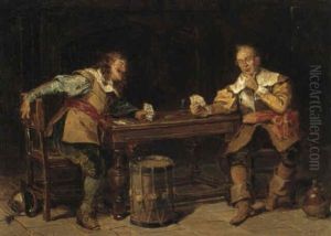 The Game Of Cards by Henry Gillard Glindoni