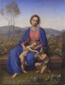 Die Madonna Mit Dem Christuskind Und Dem Johannesknaben by Franz Xaver Glink