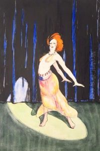 Study Of Alice Peachy And Belly Dancer On Stage (2 Works) by Henry J. Glintenkamp