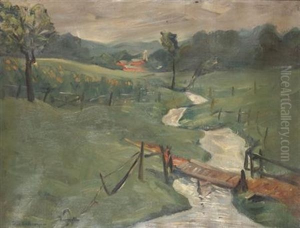 Country Landscape With A Brook In The Foreground - view 1