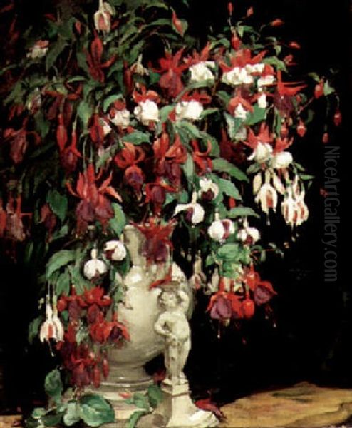 A Still Life Of Fuchsia In An Urn - view 1
