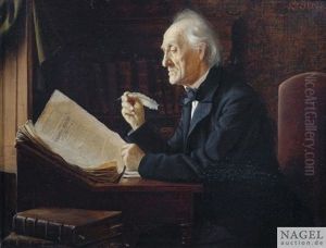 Gelehrter Im Arbeitszimmer by Ludwig Gloss