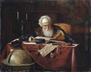 A Scholar In His Study by Ludwig Gloss