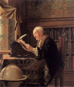 Ein Gelehrter In Seiner Studierstube by Ludwig Gloss