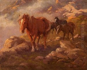 Ponies In The Drakensberg by Allerley Glossop
