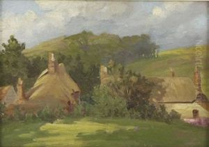 Country Landscape With Cottages by Allerley Glossop