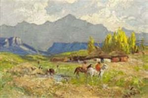 Riders In Lesotho by Allerley Glossop