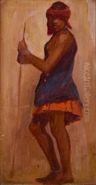 African Figure With A Spear - view 1