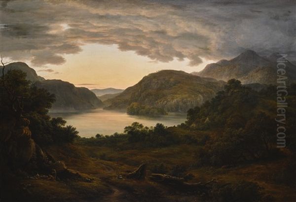 View Of Ullswater From Gowbarrow Fell - Evening - view 1