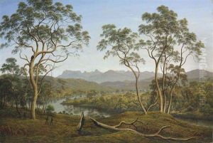 Ben Lomond From Mr Talbot's Property -- Four Men Catching Opossums