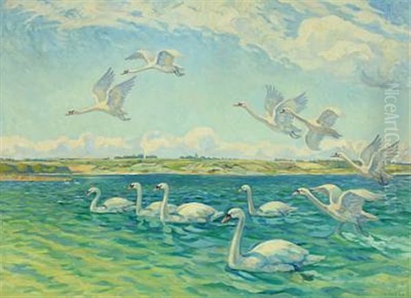Inlet With Swans - view 1