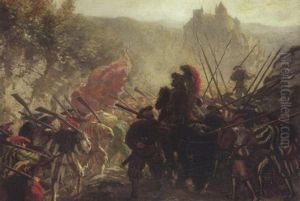 Scene De Bataille by Eugene Louis Theodore Glueck