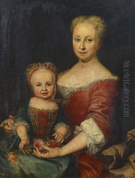 Portrat Einer Hofischen Dame Mit Tochter - view 1