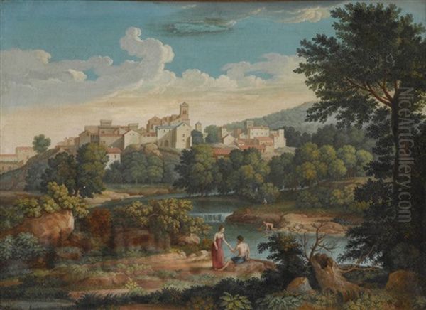 Italienische Landschaft Mit Badenden - view 1