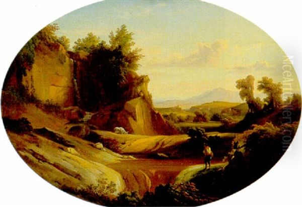 A Figure In An Italian Landscape - view 1