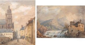 Vista De Ciudad Y Paisaje (pair) by Gaspard Gobaut