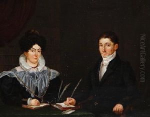 Portrait Of A Man And His Wife by Gerrit Hendrik Gobell
