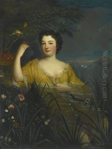 Portrait Of A Lady Bathing In A Lake, Said To Be Louise Anne De Bourbon, Countess Of Charolais (1695-1758)