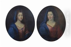 Portraits Presumes Des Filles De Madame De Montespan : Francoise-marie De Bourbon, Dite Mademoiselle De Blois (1677-1749) ; Et Louise-francoise De Bourbon, Dite Mademoiselle De Nantes (1673-1743) by Pierre Gobert