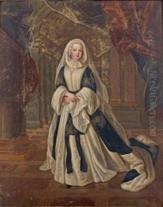 Portrait De Louise Francoise De Bourbon, Princesse De Conde, En Tenue De Veuve by Pierre Gobert