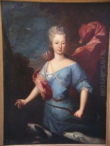 Portrait De Madame De Jamet En Diane Chasseresse by Pierre Gobert