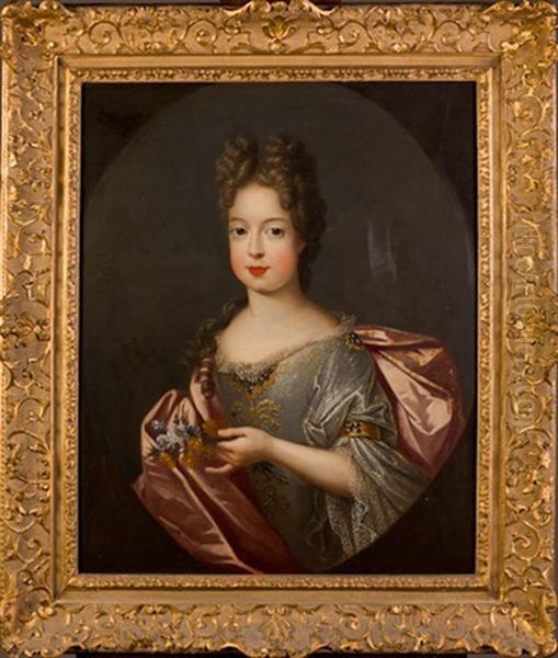 Portrait De Marie Adelaide De Savoie, Duchesse De Bourgogne, Tenant Un Bouquet De Fleurettes - view 1