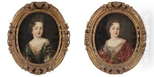 Portrait De Madame De Vantadour (+ Portrait De Madame Sa Soeur; 2 Works) by Pierre Gobert