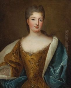 Portrait De Femme Au Manteau Bleu by Pierre Gobert