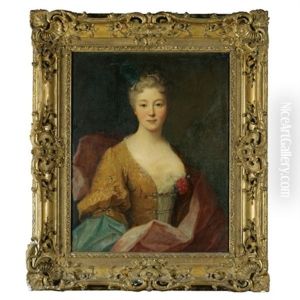 Portrait Of A Lady, Half Length, Wearing An Orange Dress Portrait Of A Lady, Half Length, Wearing An Orange Dress