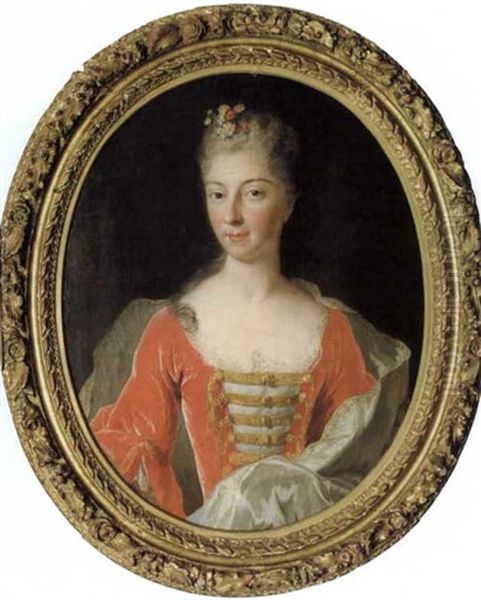 Portrait De Jeune Femme A La Robe Rouge - view 1