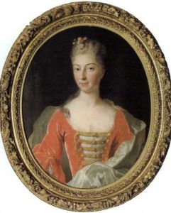 Portrait De Jeune Femme A La Robe Rouge by Pierre Gobert
