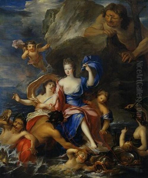 Portrait Of Mademoiselle De Blois As Galatea Triumphant by Pierre Gobert