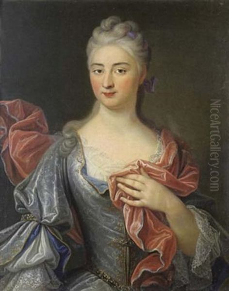 Portrait D'une Jeune Femme A La Draperie Rouge - view 1