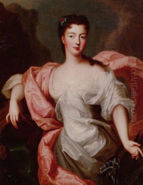 Portrait Of Louise-diane D'orleans, Princesse De Conti As The Goddess Iris by Pierre Gobert