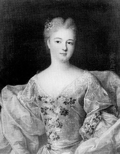Portrait De Jeune Femme A La Cape Rose - view 1