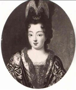 Portrait De La Duchesse De Valentinois, De Buste, Portant   Une Robe Brodee