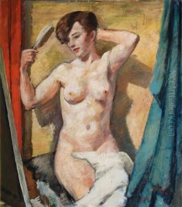Female Nude With Hairbrush