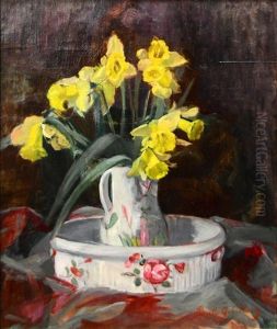 Garten Im Fruhling Mit Bluhenden Kirschbaumen by Paule Gobillard