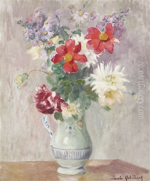 Nature Morte Au Pichet Empli De Fleurs - view 1