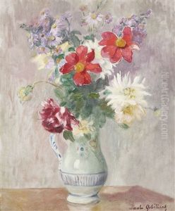 Nature Morte Au Pichet Empli De Fleurs