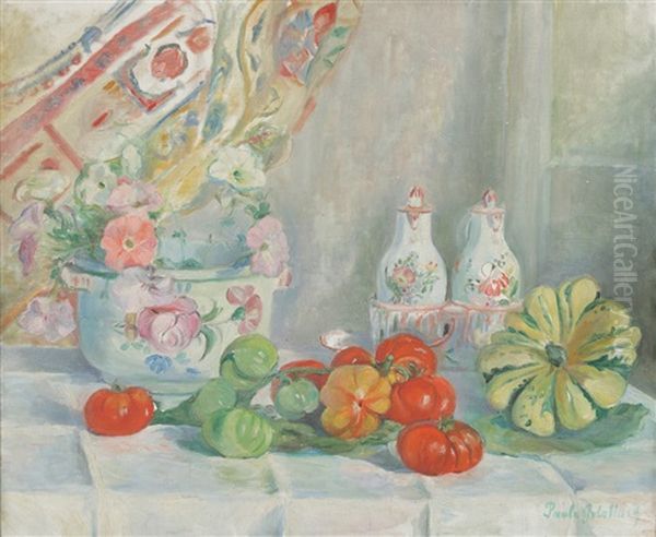Composition Aux Faiences Anciennes Et Aux Tomates - view 1