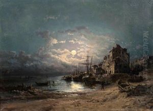 Port Au Clair De Lune by Alfred Godchaux