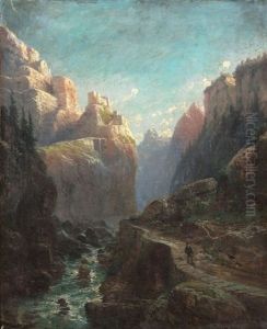 Promeneur Sur Un Sentier De Montagnes