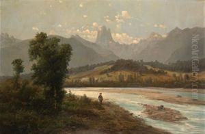 Paisaje Con Rio Y Montanas Paisaje Con Rio Y Montanas